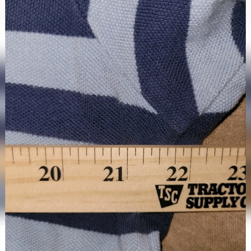 Vintage Polo Ralph Lauren Knit Shirt Mens Large Blue Striped Yellow Pony 90s